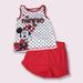 Disney Matching Sets | Disney Minnie Mouse 2 Pc. Set Sz 5t Tank Top & Shorts Red White Polka Dot | Color: Red/White | Size: 5tg