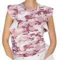 Anthropologie Tops | 5/$20- Anthropologie T.La Pink Camouflage Flutter Sleeveless Top Size Medium | Color: Pink/White | Size: M