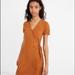 Madewell Dresses | Madewell Texture & Thread Short Sleeve Side Tie Dress | Color: Brown/Orange | Size: S