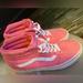 Vans Shoes | (Euc) Vans Old Skool Canvas Hi Top Skate Sneakers Pink Excellent Condition W 8.5 | Color: Pink/White | Size: 8.5