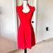 Anthropologie Dresses | Anthropologie Tabitha Textured Chevron Ruffled Neck Knit Dresssz. 2 | Color: Red | Size: 2