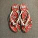 Kate Spade Shoes | Kate Spade Red Floral Flip Flops Size 10 | Color: Red/White | Size: 10