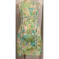 Lilly Pulitzer Dresses | Lilly Pulitzer Size 2 Green Floral Elephant Ears Print Fryer Shift Dress Summer | Color: Green/Pink | Size: 2