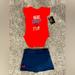 Under Armour Matching Sets | Baby Girls Under Armour Tennis Outfit. | Color: Blue/Red | Size: 6-9mb