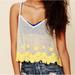 Free People Tops | Free People Crochet Floral Embroidered Spaghetti Strap Tank Top | Color: Cream/Yellow | Size: S