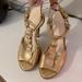 Coach Shoes | Coach Gold Metallic Leather Heels Size 7 | Color: Gold | Size: 7