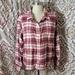 Levi's Tops | Levi's Women's Red White Maple Utility Plaid Cropped L/S Flannel Shirt | Color: Red | Size: Xl