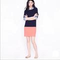 J. Crew Dresses | J Crew Womens Maritime Shift Dress Size S Long Sleeve Colorblock Orange Blue | Color: Blue/Orange | Size: S