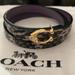 Coach Jewelry | Coach Adjustable Gold Double/Triple Leather Wrap Bracelet. | Color: Black/Gray | Size: Os