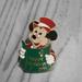 Disney Accessories | Disney Micky Mouse 1991 Happy Holidays Pin | Color: Green/Red | Size: Mini