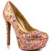 Jessica Simpson Shoes | Jessica Simpson Multi Colored Sequin Platform Pumps Nwot | Color: Gold/Pink | Size: 8.5