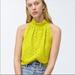 J. Crew Tops | Jcrew Tie-Neck Lace Career Top Citrn Lime Green New No Defects | Color: Yellow | Size: S