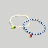 Madewell Jewelry | Madewell Two - Pack Enamel Fruit Stretch Bracelet Set | Color: Blue/White | Size: Os