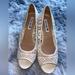 American Eagle Outfitters Shoes | American Eagle Woman’s Size 10 Lace Boho Wedges Peep Toe Heel Pump Shoes | Color: Cream/Tan | Size: 10