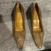 Gucci Shoes | Gucci Snake Skin Square Vintage Heels Like New | Color: Brown/Cream | Size: 7