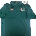 Adidas Shirts | Adidas Size Medium Ncaa Miami Hurricanes Tech Polo Short Sleeve Golf Shirt Green | Color: Green | Size: M