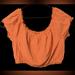 American Eagle Outfitters Tops | American Eagle Womens Large Orange Boho Peasant Off The Sholder Crop Top | Color: Orange | Size: L