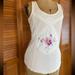 Free People Tops | Free People | Cream Thermal Floral Embroidered Tank | M | Color: Cream/Pink | Size: M