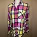 American Eagle Outfitters Tops | American Eagle Outfitters Vintage Boyfriend Button Up Shirt Womens M Multicolor | Color: Pink/Yellow | Size: M