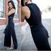 Athleta Dresses | Athleta Cut Out Abyss Maxi Dress Size M Womens Navy Blue Sleeveless Side Slits | Color: Black/Blue | Size: M