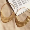 Anthropologie Jewelry | Brushed Gold Titanium Stainless Steel Earrings 2” | Color: Gold/Tan | Size: 2”