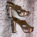 Michael Kors Shoes | Gently Used Michael Kors Platform Mules | Color: Tan | Size: 8.5