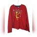 Disney Tops | Disney Womens Long Sleeve Embroidered Tigger Red Fleece Pullover Top Size Xl | Color: Red | Size: Xl