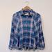 Free People Tops | Free People Seeking Starlight Plaid Button Down Women’s Tops Blouse Size Xs | Color: Blue/Pink | Size: Xs