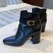 Coach Shoes | Black Leather Coach Booties. Women’s Size 9 | Color: Black/Gold | Size: 9