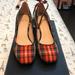 J. Crew Shoes | J Crew Holiday Tartan Mary Jane 6.5 | Color: Blue/Red | Size: 6.5