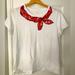 Kate Spade Tops | Kate Spade Bandana Scarf Graphic T-Shirt White & Red Large | Color: Red/White | Size: L