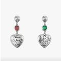 Gucci Jewelry | Gucci Earrings Blind For Love Ag925 Sv925 Silver Jewelry | Color: Green/Pink | Size: Os