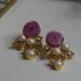 Zara Jewelry | "Gold-Plated Earrings With Raw Stone & Pearls Captivating Combination Earrings" | Color: Gold/Pink | Size: Os