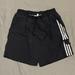 Adidas Swim | Adidas 3 Strip Logo Black Swim Trunks Mesh Lined Pockets Size Large L | Color: Black/White | Size: L