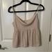 American Eagle Outfitters Tops | American Eagle Crop Flowy Tank | Color: Cream/Tan | Size: S