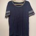 American Eagle Outfitters Tops | American Eagle Navy And Grey Soft & Sexy Ae Outfitters Baseball Tee | Color: Blue/Gray | Size: L