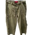 Levi's Pants & Jumpsuits | Levi’s Nouveau Low Slouch Olive Green Capris Size 14 | Color: Green | Size: 14