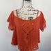 Free People Tops | Free People Off-The-Shoulder Crop Top | Color: Orange/Red | Size: Xs