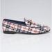 Gucci Shoes | Gucci Jordaan Black Red White Blue Tweed Check Loafer Slipper Flat | Color: Black/Blue/Gold/Red/White | Size: 7.5