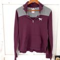 Pink Victoria's Secret Sweaters | 4/$20 Pink Burgundy Grey Collared Zipper Sweater S | Color: Gray/Red | Size: S
