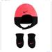 Nike Accessories | Nike Baby Girl's Racer Pink Swoosh Logo 2-Pc Beanie Hat Mitten Glove Set Infant | Color: Pink | Size: Osbb