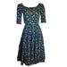 Lularoe Dresses | Lularoe Green Multicolored Floral Textured Nicole Pullover Dress Womens Size Xs | Color: Green | Size: Xs