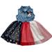 Disney Dresses | Minnie Mouse Disney Dress Red White Blue Gold Star American Flag Theme Size 2t | Color: Blue/Red | Size: 2tg