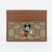 Coach Accessories | Coach Disney X Coach Signature Jacquard Khaki Mickey Slim Id Card Case Nwt Cm719 | Color: Tan | Size: 4"L X 3"H