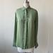 Gucci Tops | Gucci Sage Green Tuxedo Style Silk Button Up Blouse | Color: Green | Size: 4