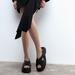 Zara Shoes | Brand New Zara Cross Strap Leather Sandals (7.5) | Color: Black | Size: 7.5