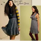 Free People Dresses | Free People Irish Lace Cowl Neck Gray Dress Size 2 Crochet Belted | Color: Gray | Size: 2