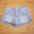 Free People Shorts | Free People Women's High Rise Denim Jean Shorts Size 28 Gray Distressed Frayed | Color: Gray | Size: 28