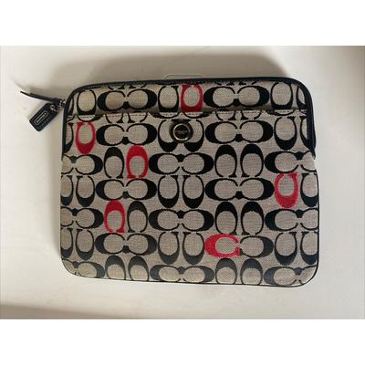 Coach Tablets & Accessories | Coach Tablet Sleeve Logo C Pattern Black Pink Padded | Color: Black | Size: 10 In(+3)