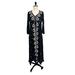 Free People Dresses | Free People Fable Boho Black Maxi Dress With White Embroidery | Color: Black/White | Size: Xs